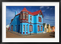 Framed Colorful German colonial architecture, Luderitz, Namibia