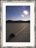 Framed Star trails at the Racetrack Playa in Death Valley National Park, California