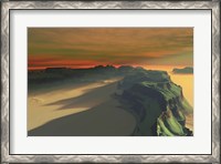 Framed sun sets on this desert landscape