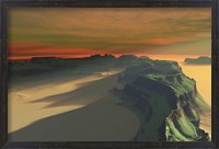 Framed sun sets on this desert landscape