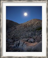 Framed Moonlight illuminates the rugged terrain of Bow Willow Canyon, California