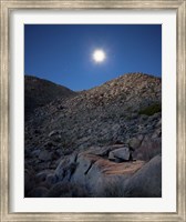 Framed Moonlight illuminates the rugged terrain of Bow Willow Canyon, California