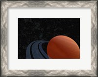 Framed beautiful planet with rings