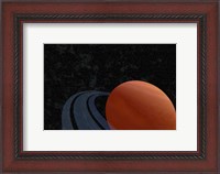 Framed beautiful planet with rings