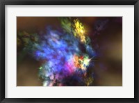 Framed colorful nebula in the universe