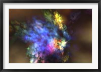 Framed colorful nebula in the universe