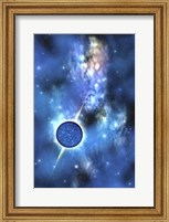 Framed large star with concentrated matter hovers in the cosmos