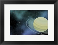 Framed Cosmic image of our ringed planet of Saturn