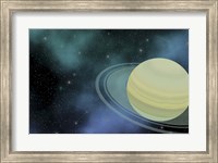 Framed Cosmic image of our ringed planet of Saturn