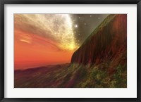 Framed Cosmic seascape on another planet