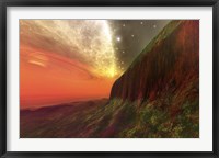 Framed Cosmic seascape on another planet