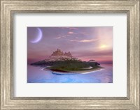 Framed Fantasy seascape of an island