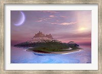 Framed Fantasy seascape of an island