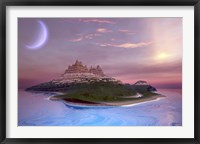 Framed Fantasy seascape of an island