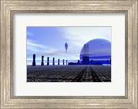 Framed Futuristic City in the Milky Way