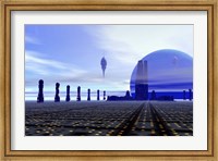 Framed Futuristic City in the Milky Way