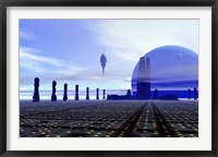 Framed Futuristic City in the Milky Way