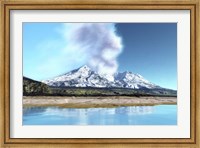 Framed Mount Saint Helens simmers after the volcanic eruption