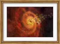 Framed Stars and gases make up a beautiful spiral galaxy