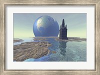 Framed Terraforming the moon with water and buildings