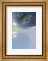 Framed Wintery seascape of an ice world