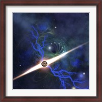 Framed brilliant star in the universe