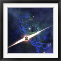 A brilliant star in the universe Framed Print