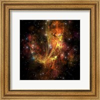 Framed colorful nebula and stars in the cosmos