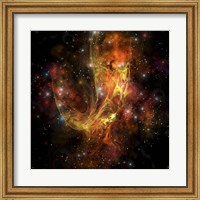 Framed colorful nebula and stars in the cosmos