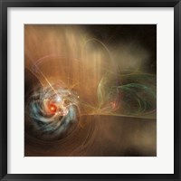 Framed galaxy swirls in the universe