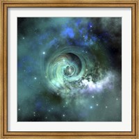 Framed gorgeous nebula in outer space