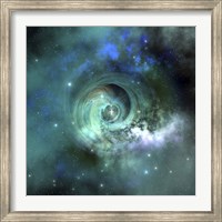 Framed gorgeous nebula in outer space