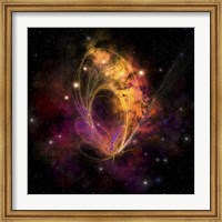 Framed nebular cluster of gases and stars