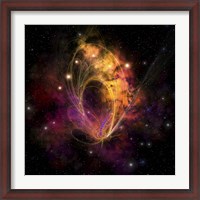 Framed nebular cluster of gases and stars