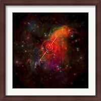 Framed pulsar star radiating strong beams of light