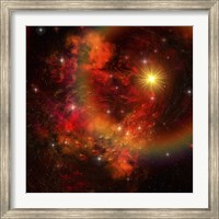 Framed star explodes sending out shock waves throughout the universe