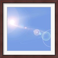 Framed Abstract cosmic image of suns and planets