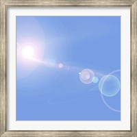 Framed Abstract cosmic image of suns and planets