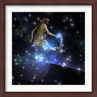 Framed Celesta, spirit creature of the universe, spreads stars throughout the cosmos