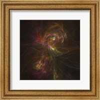 Framed Cosmic image of a colorful nebula in space