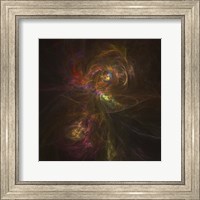 Framed Cosmic image of a colorful nebula in space