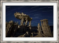 Framed Incricate sand tufa formations along the shores of Mono Lake, California