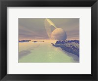 Framed landscape of Titan, one of Saturn's moons