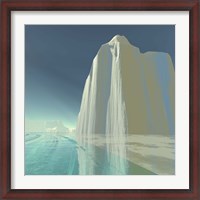 Framed iceberg is frozen in the clear ice of the ocean