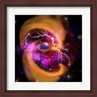 Framed Evolution of planet building with surrounding cosmic dust and electrical charges