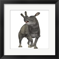 Framed Brontotherium is a rhinocerous-like mammal
