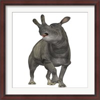 Framed Brontotherium is a rhinocerous-like mammal