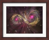 Framed Two large stars dance around each other as one engulfs the other