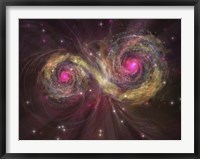 Framed Two large stars dance around each other as one engulfs the other