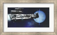 Framed exploratory spaceship from Earth comes to investigate the planet of Neptune